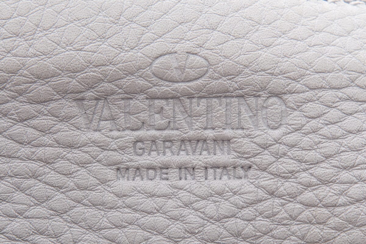 Valentino Grey Leather Rockstud Medium Tote