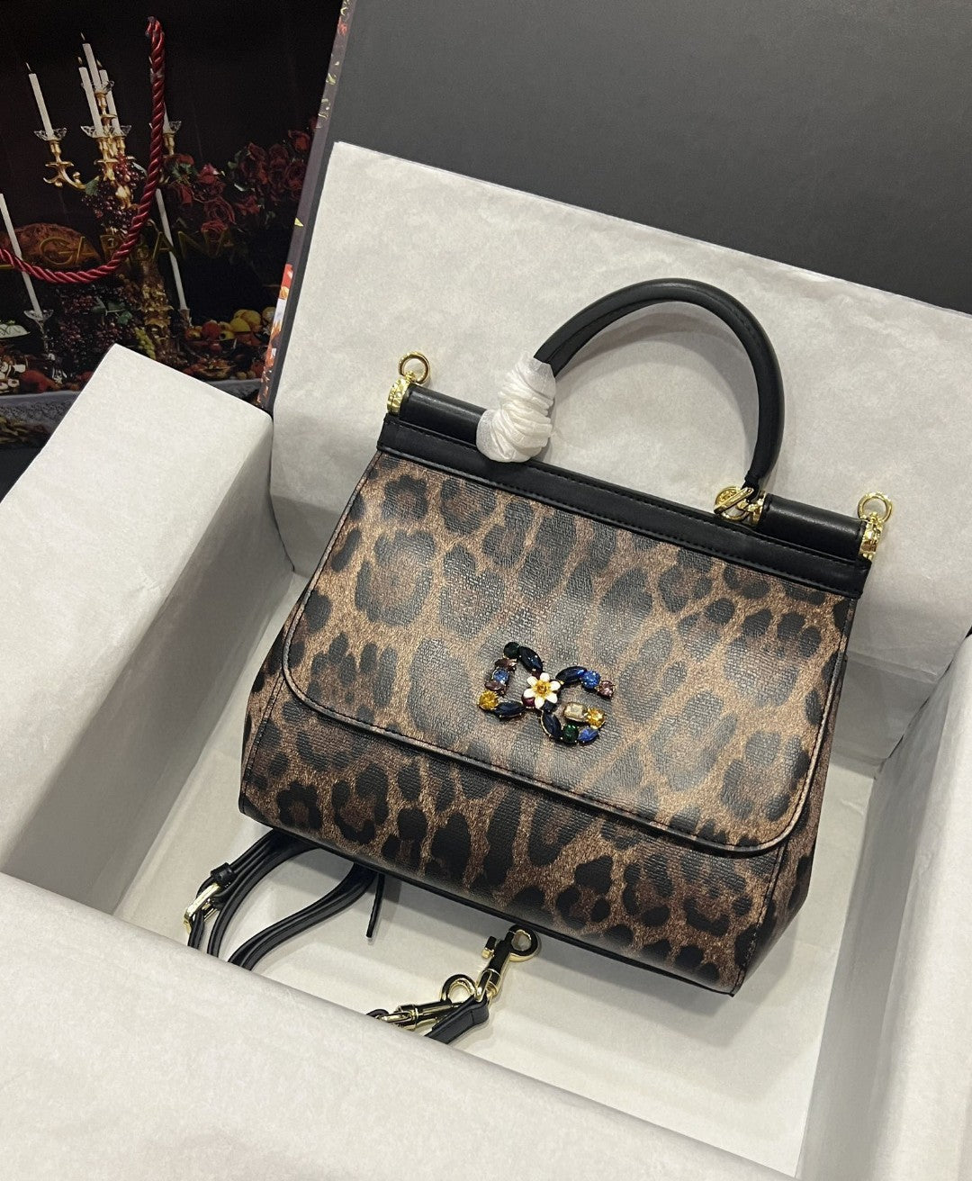 GLAMI Sicily Bag In Leopard-Print Pony Hair Multicolour For Women 10.2in/26cm GLAMI