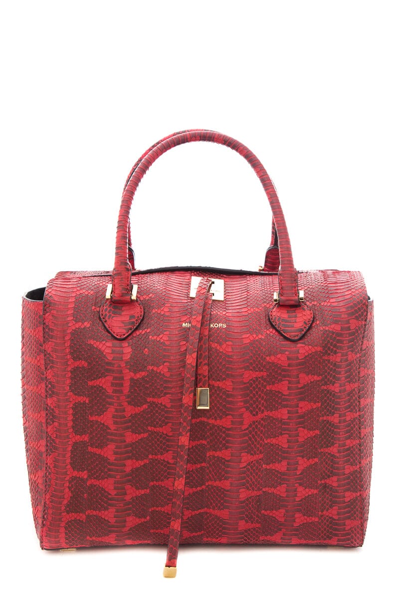 Michael Kors Collection Red Genuine Snake Skin Tote