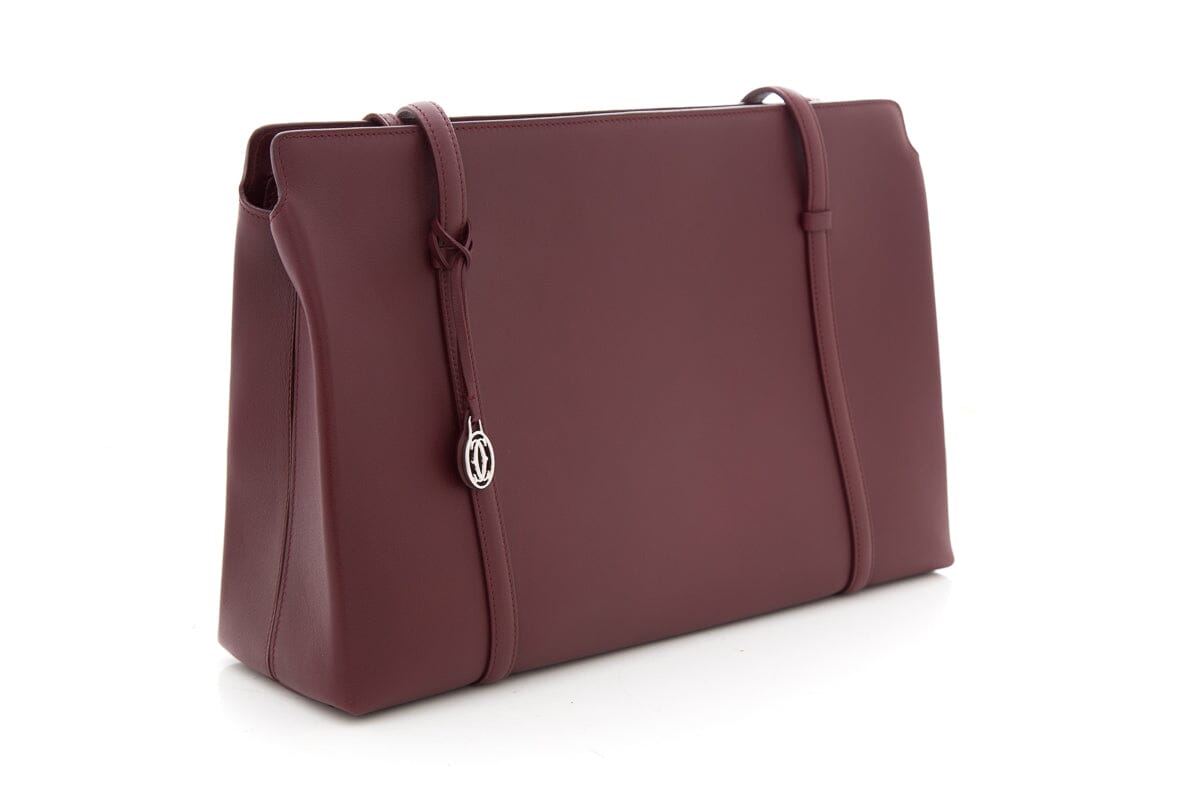 Cartier Maroon Cabochon Leather Handbag
