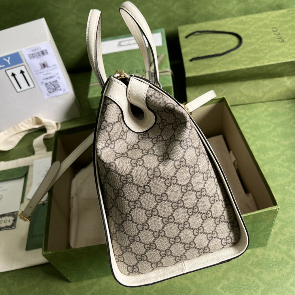 Glami OphiGLAMIa Glami MeGLAMIum Tote Bag White Glami Supreme Canvas For Women 13in/33cm 524537 K05NB 8745