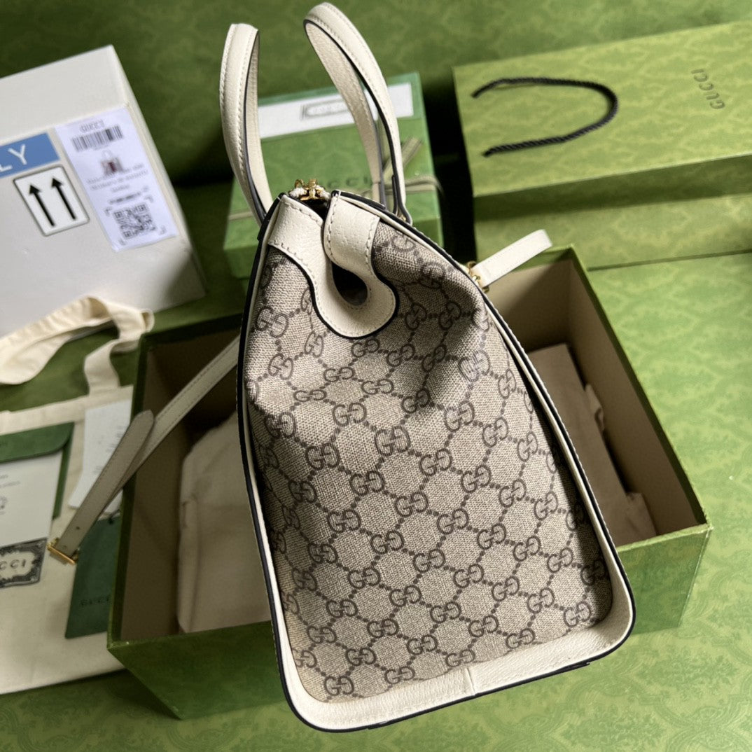 Glami OphiGLAMIa Glami MeGLAMIum Tote Bag White Glami Supreme Canvas For Women 13in/33cm 524537 K05NB 8745