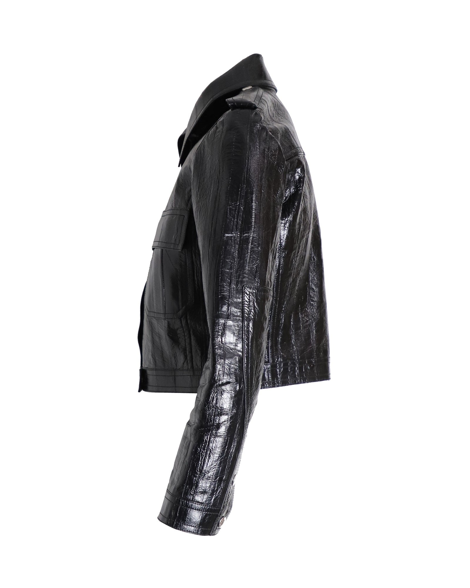 Louis Vuitton Cropped Jacket in Black Leather