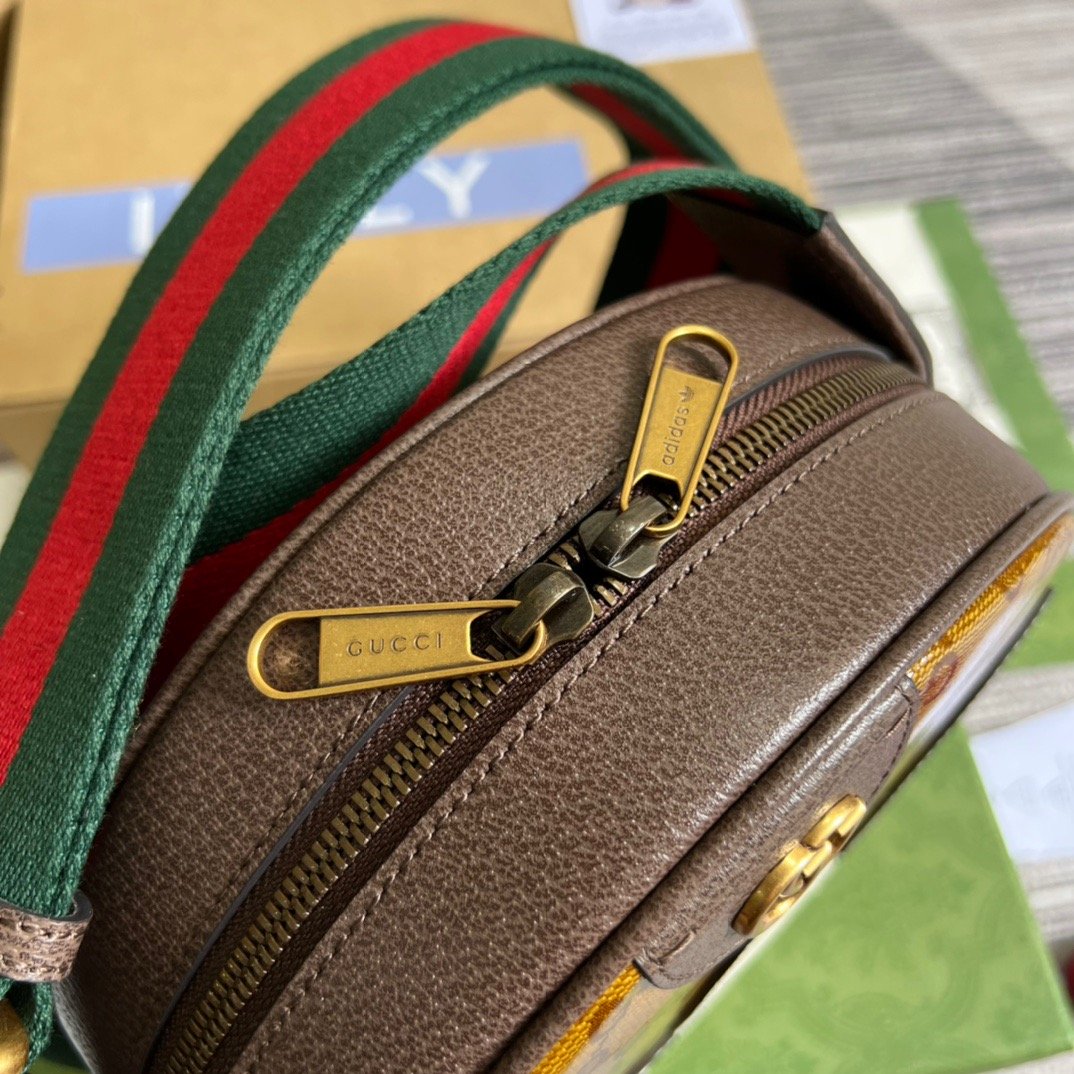 gg x Adidas Ophidia Small Shoulder Bag Brown For Women, Women’s Bags 8.6in/22cm gg 702640 UVSKT 7268