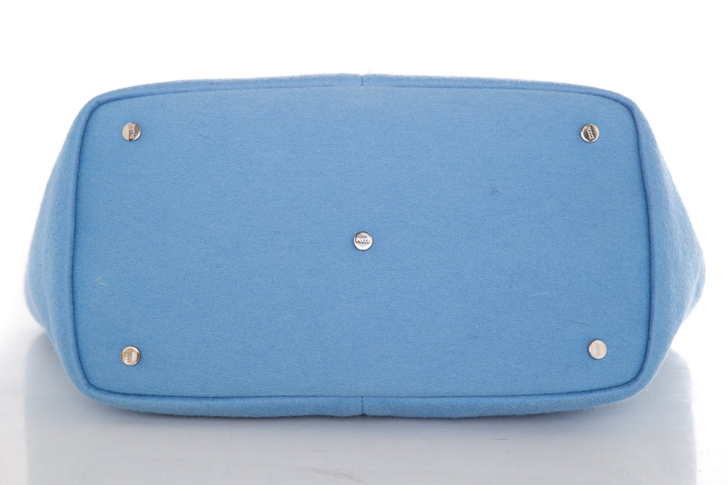 Emilio Pucci Baby Blue & Multi Color Printed Handbag