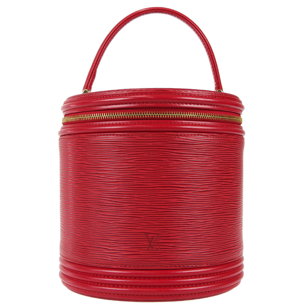 Louis Vuitton 1996 Cannes Vanity Handbag Red Epi M48037