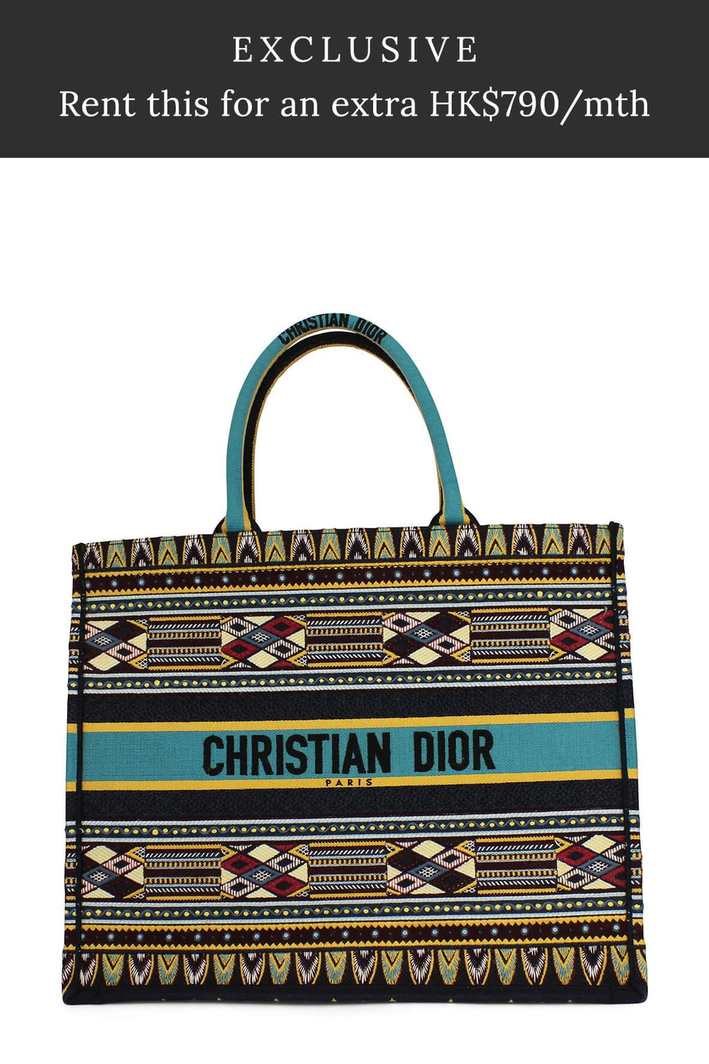 Embroidered Book Tote Green Multi