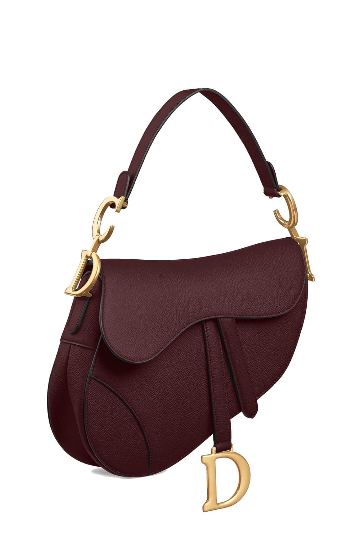 Grained Calfskin Saddle Oxblood