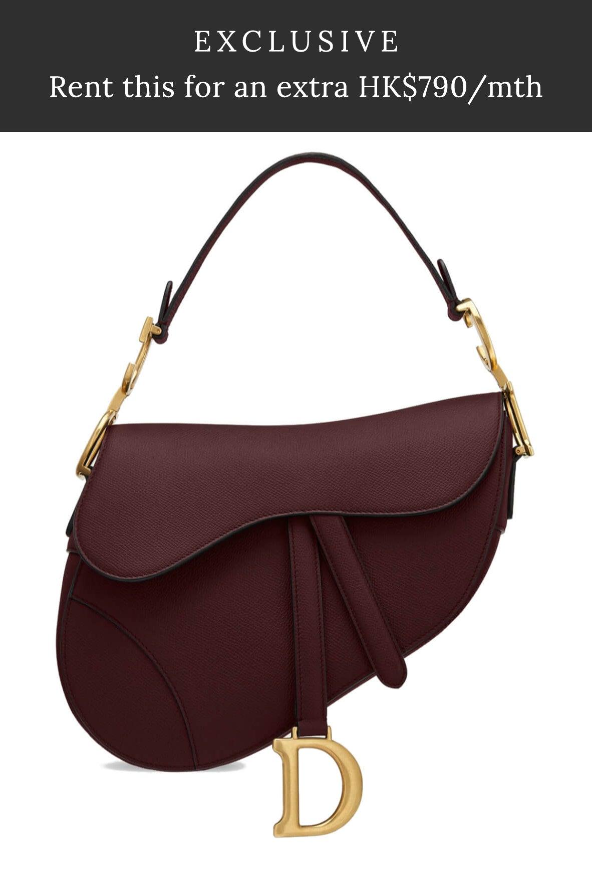 Grained Calfskin Saddle Oxblood