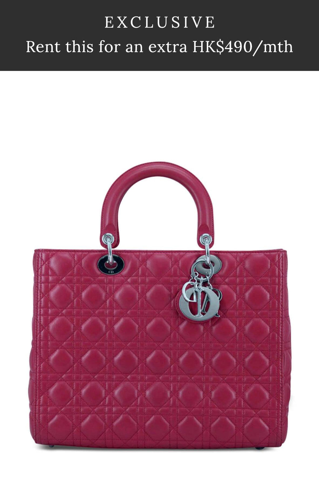 Large Lady Dior Dark Pink