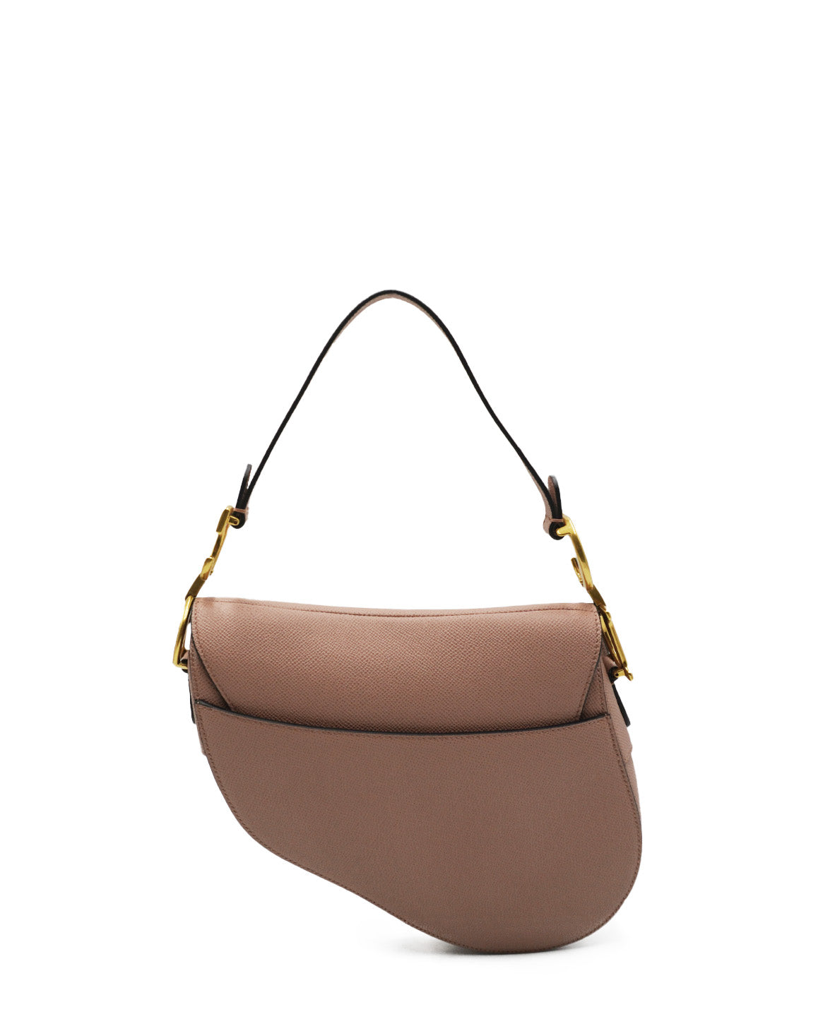 Medium Saddle Grained Calfskin Shoulder Bag Dusty Pink