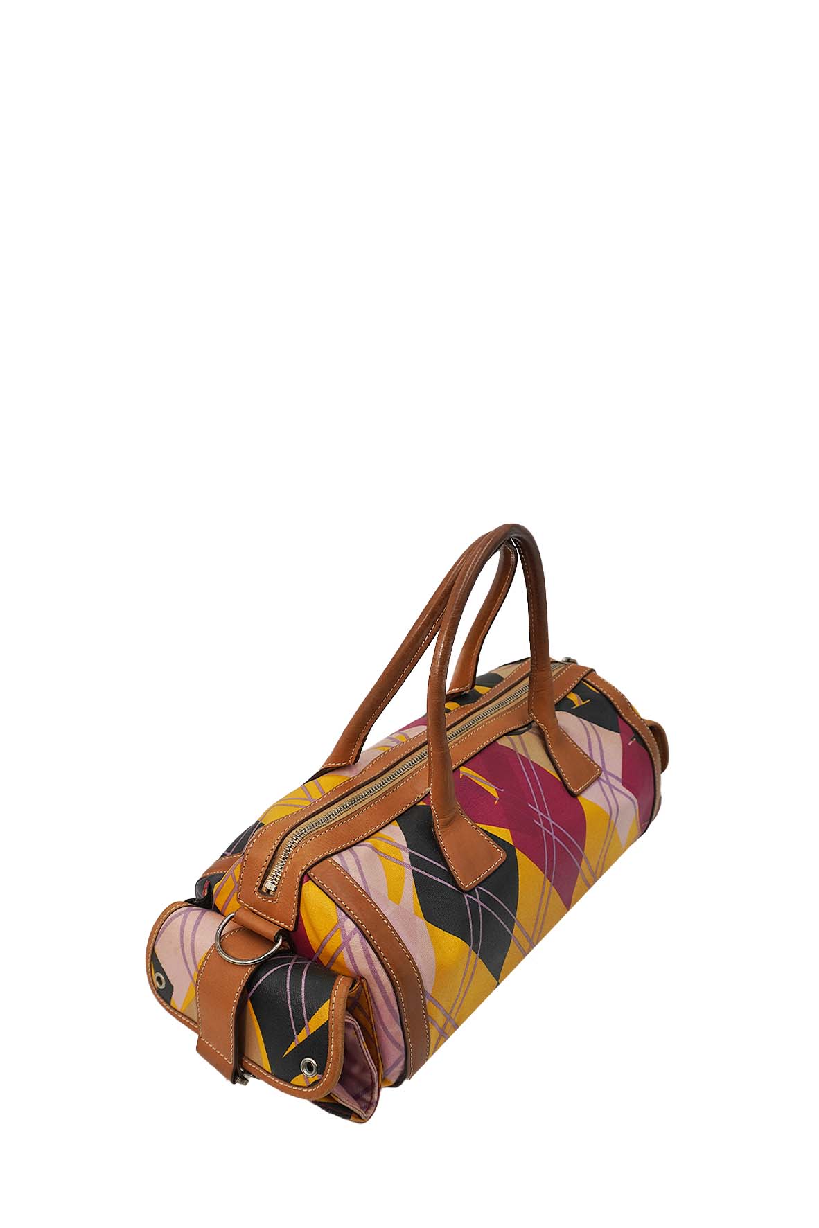 Small Golf Boston Canvas and Leather Argyle Bag Multicolor