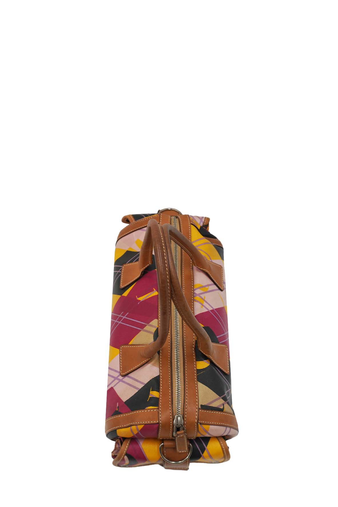 Small Golf Boston Canvas and Leather Argyle Bag Multicolor