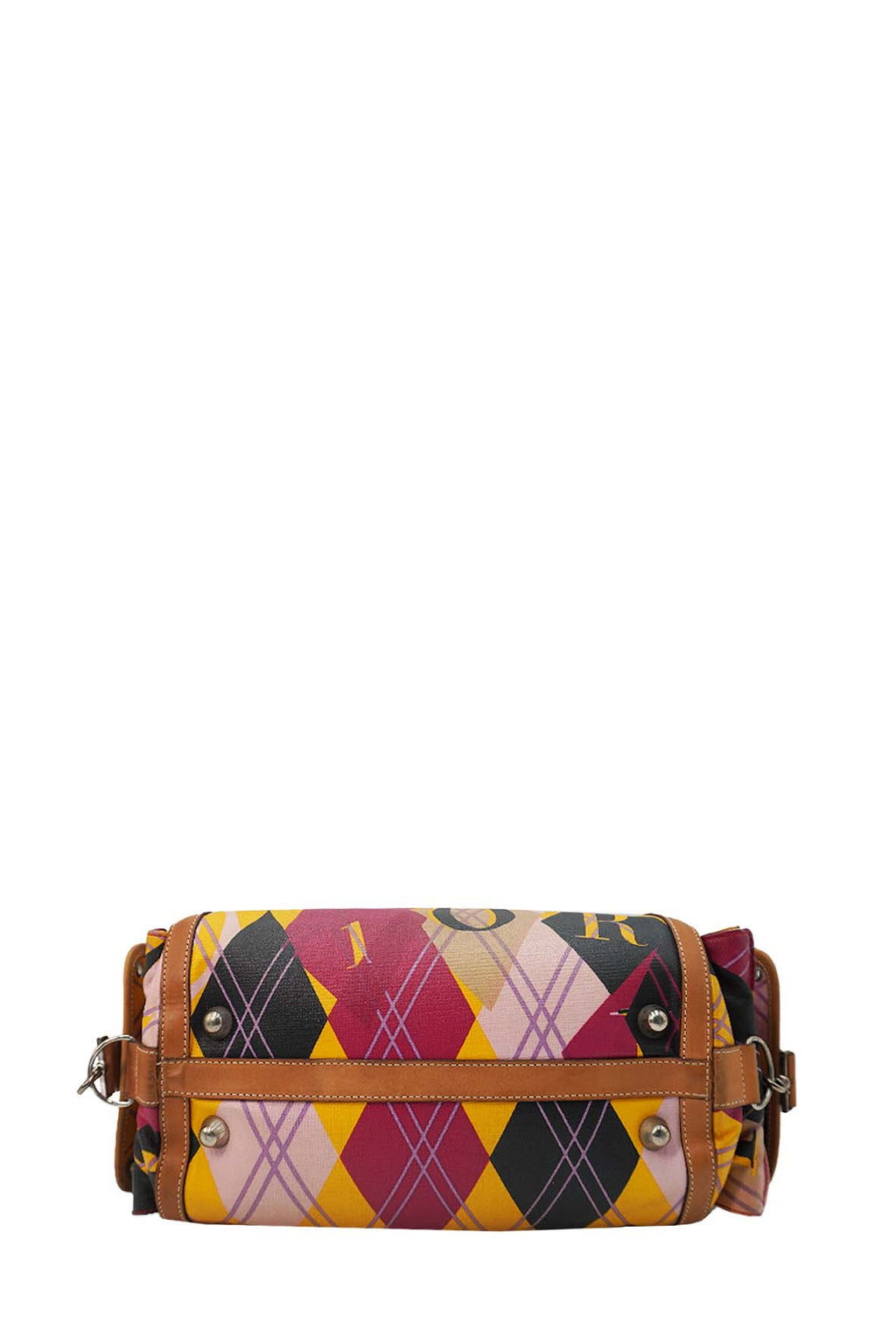 Small Golf Boston Canvas and Leather Argyle Bag Multicolor