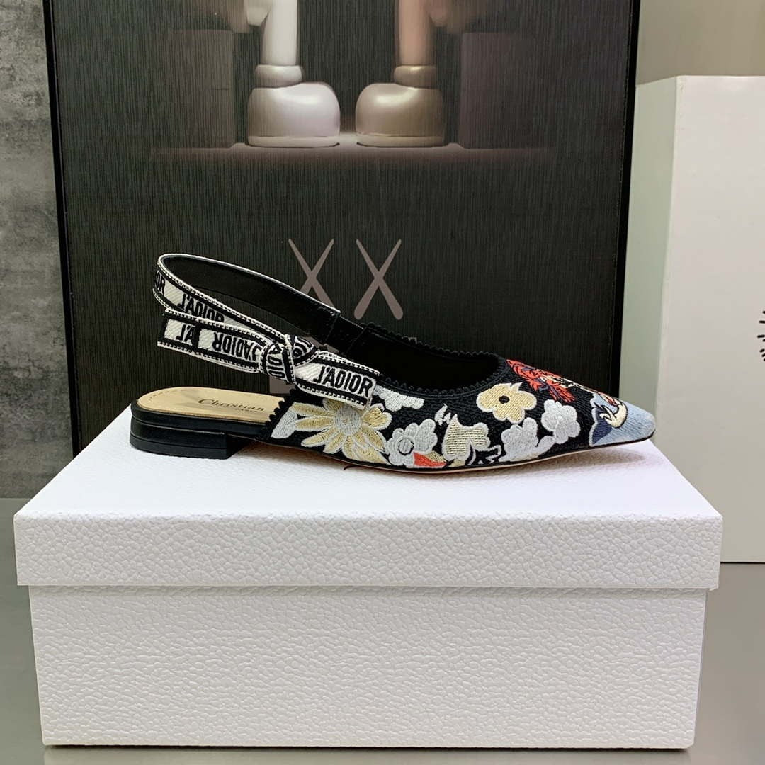 Dior WomenÃƒÂ¢Ã¢â€šÂ¬Ã¢â€žÂ¢s Shoes KCB384TFL_S900 JÃƒÂ¢Ã¢â€šÂ¬Ã¢â€žÂ¢ADIOR Slingback Ballerina Flat