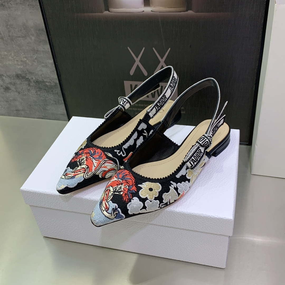 Dior WomenÃƒÂ¢Ã¢â€šÂ¬Ã¢â€žÂ¢s Shoes KCB384TFL_S900 JÃƒÂ¢Ã¢â€šÂ¬Ã¢â€žÂ¢ADIOR Slingback Ballerina Flat
