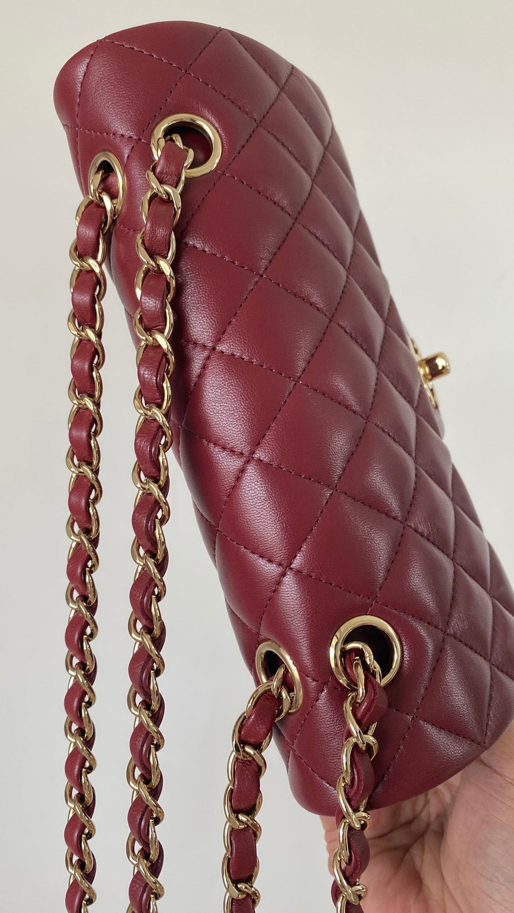 CHLSmall Classic Handbag Dark Red For Women, Women’s Bags 9.1in/23cm