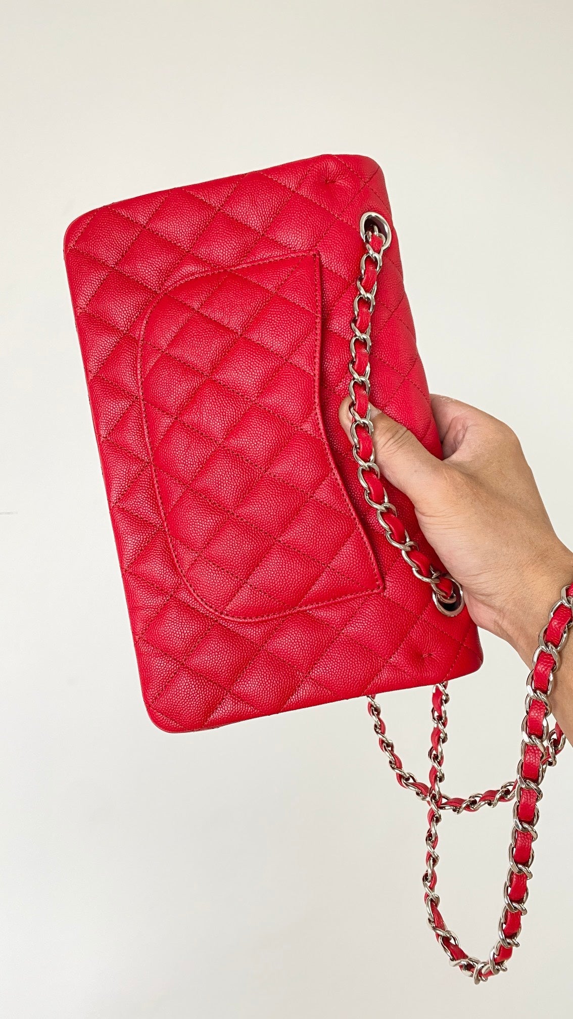 CHLSmall Classic Handbag Red For Women, Women’s Bags 9.1in/23cm