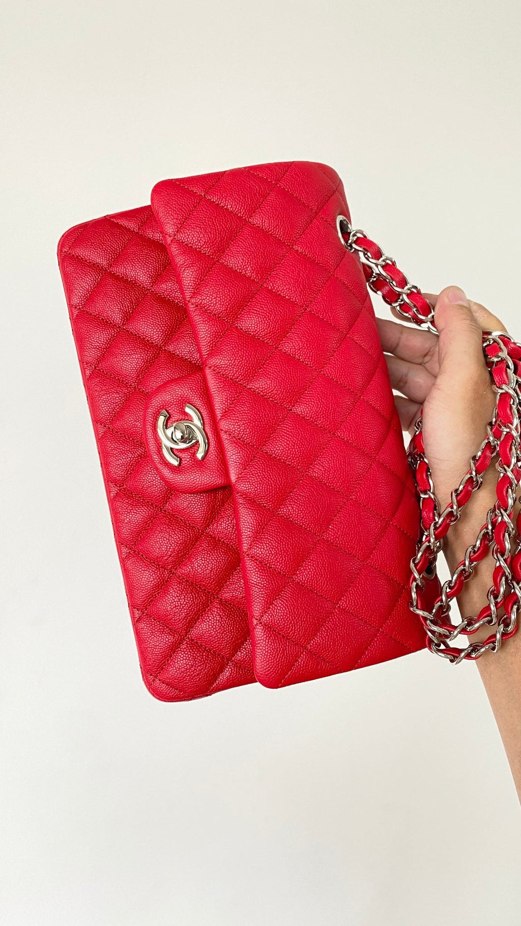 CHLSmall Classic Handbag Red For Women, Women’s Bags 9.1in/23cm