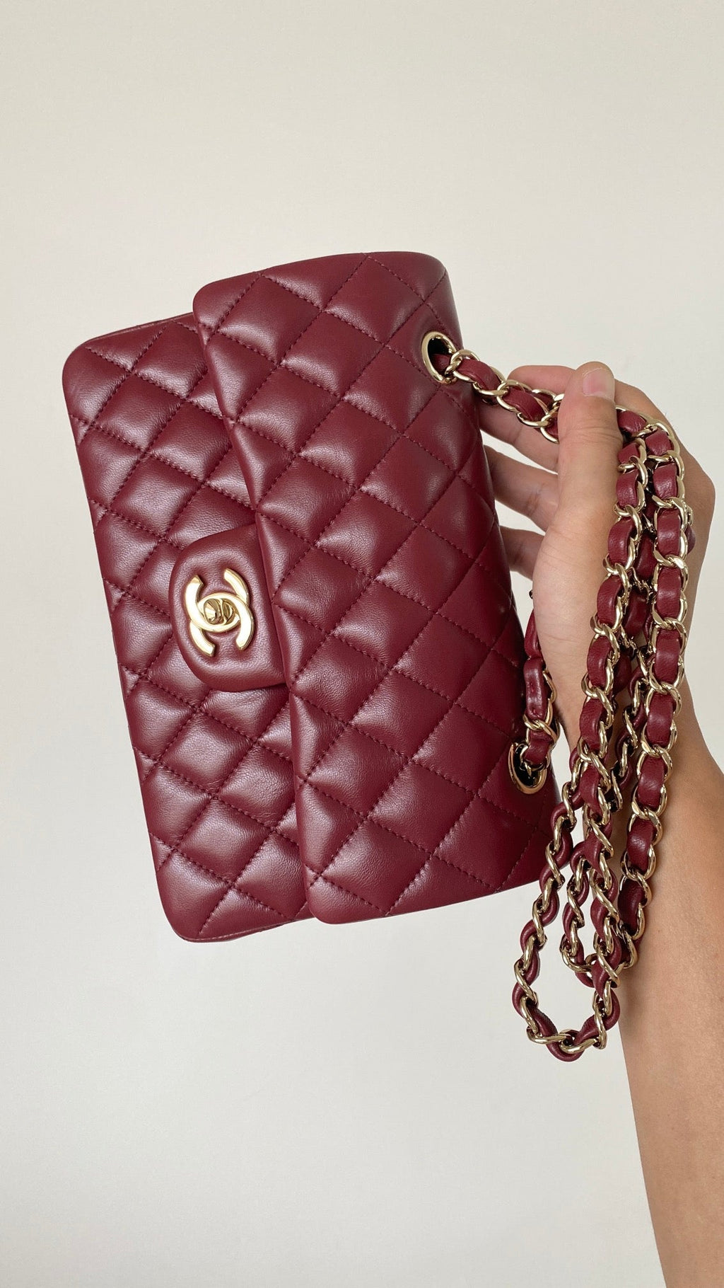 CHLSmall Classic Handbag Dark Red For Women Bags 9.1in/23cm