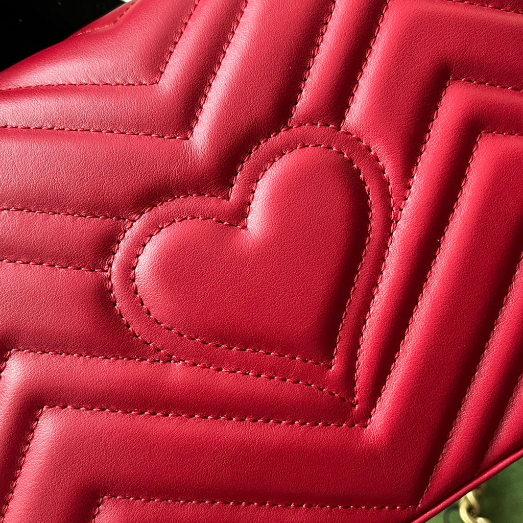 gg Marmont Mini Top Handle Bag Red For Women, Women’s Bags 8.3in/21cm gg ‎