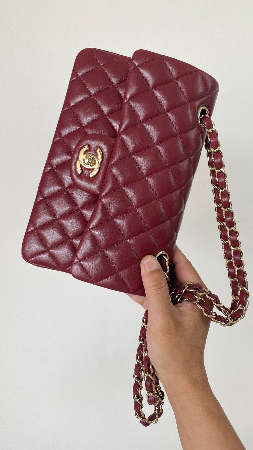 CHLSmall Classic Handbag Dark Red For Women Bags 9.1in/23cm