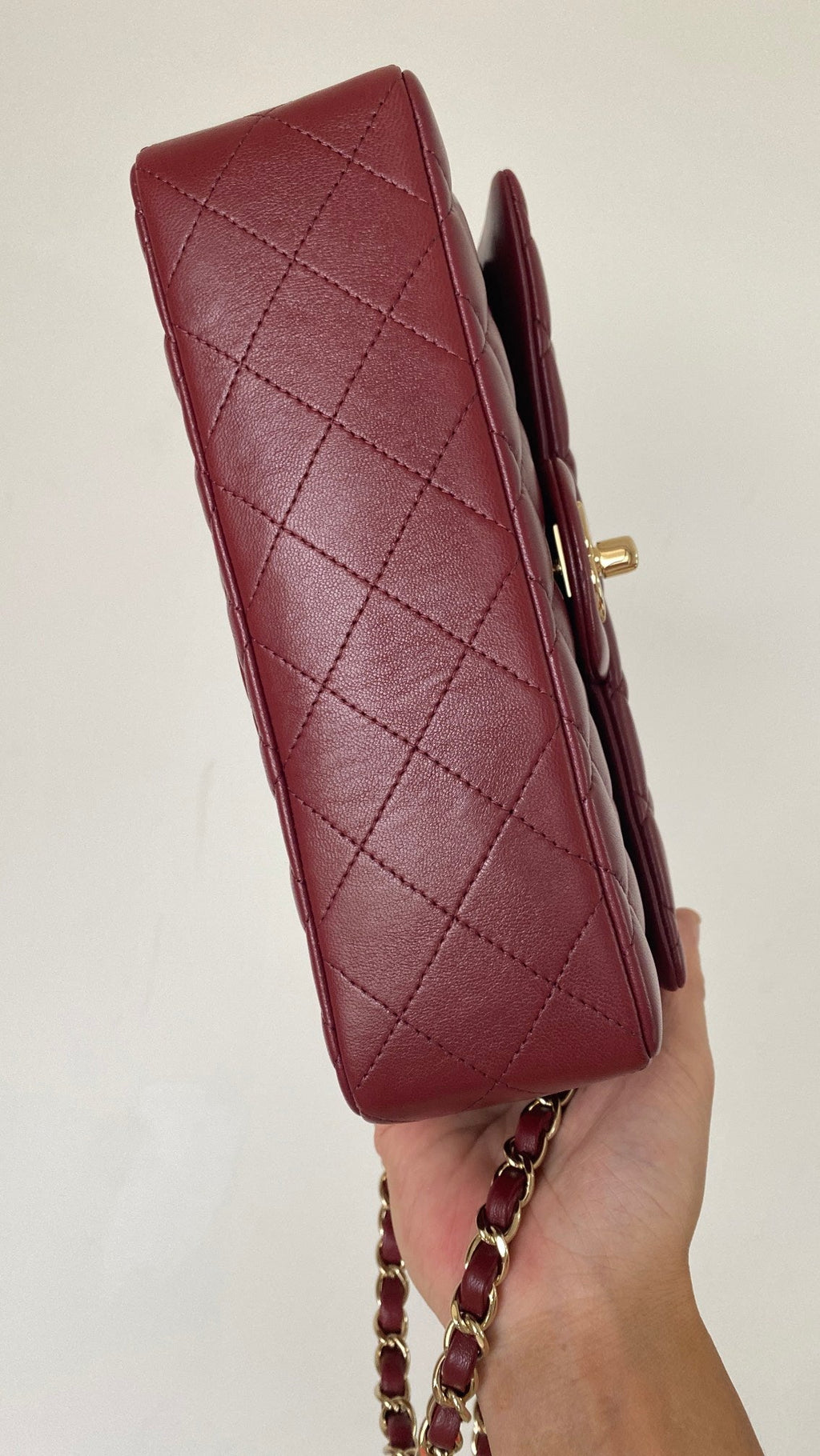 CHLSmall Classic Handbag Dark Red For Women, Women’s Bags 9.1in/23cm