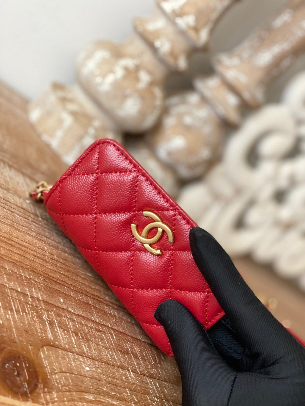 CHL Clutch With Chain Red For Women, Women’s Bags 4.8in/12.3cm