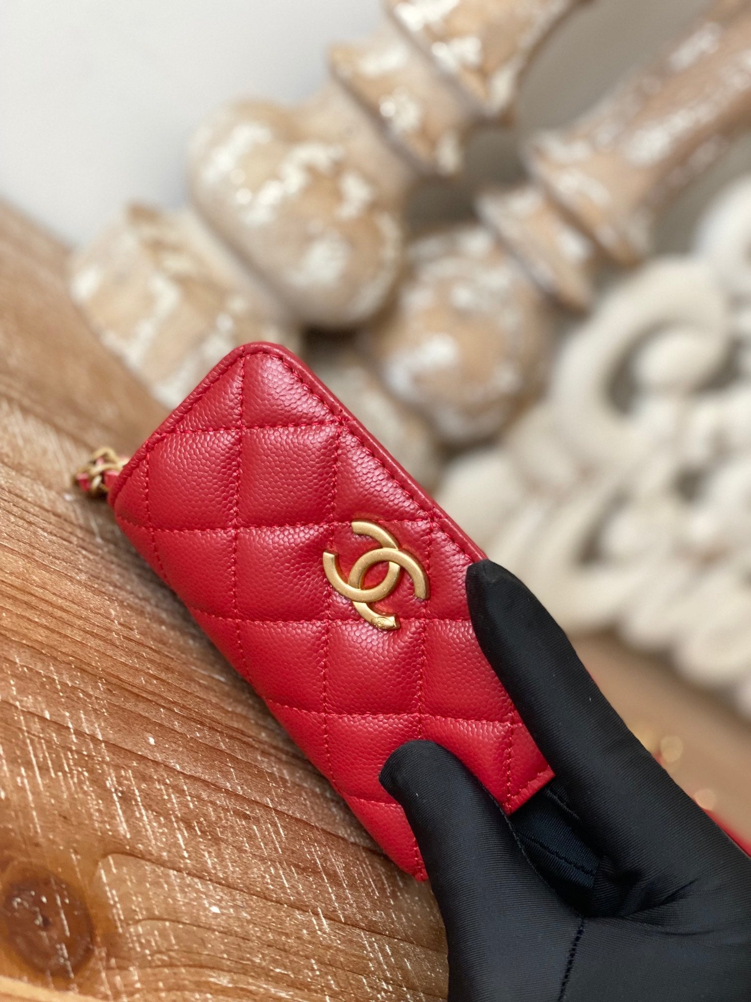 CHL Clutch With Chain Red For Women, Women’s Bags 4.8in/12.3cm