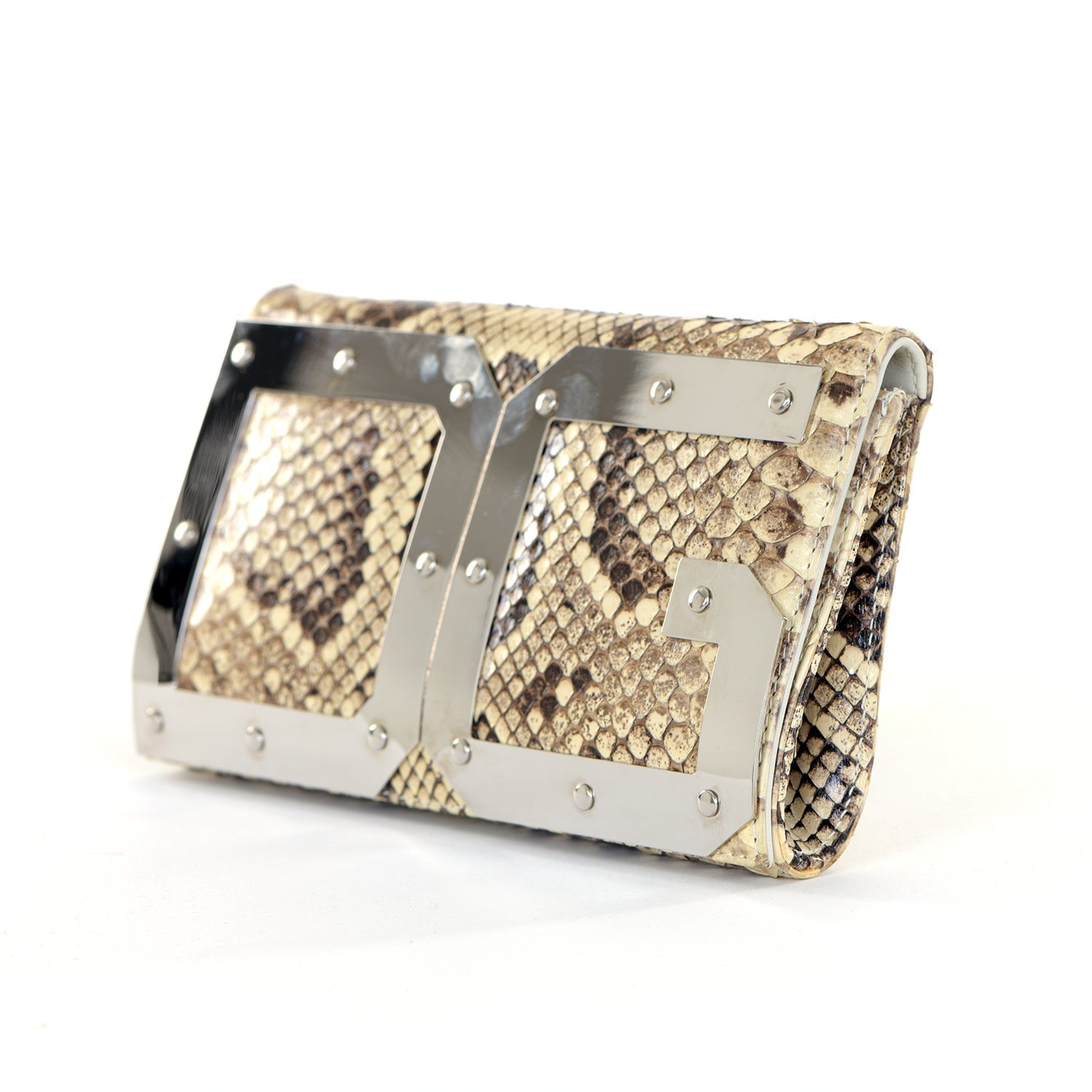 Small Snakeskin DG Logo Clutch