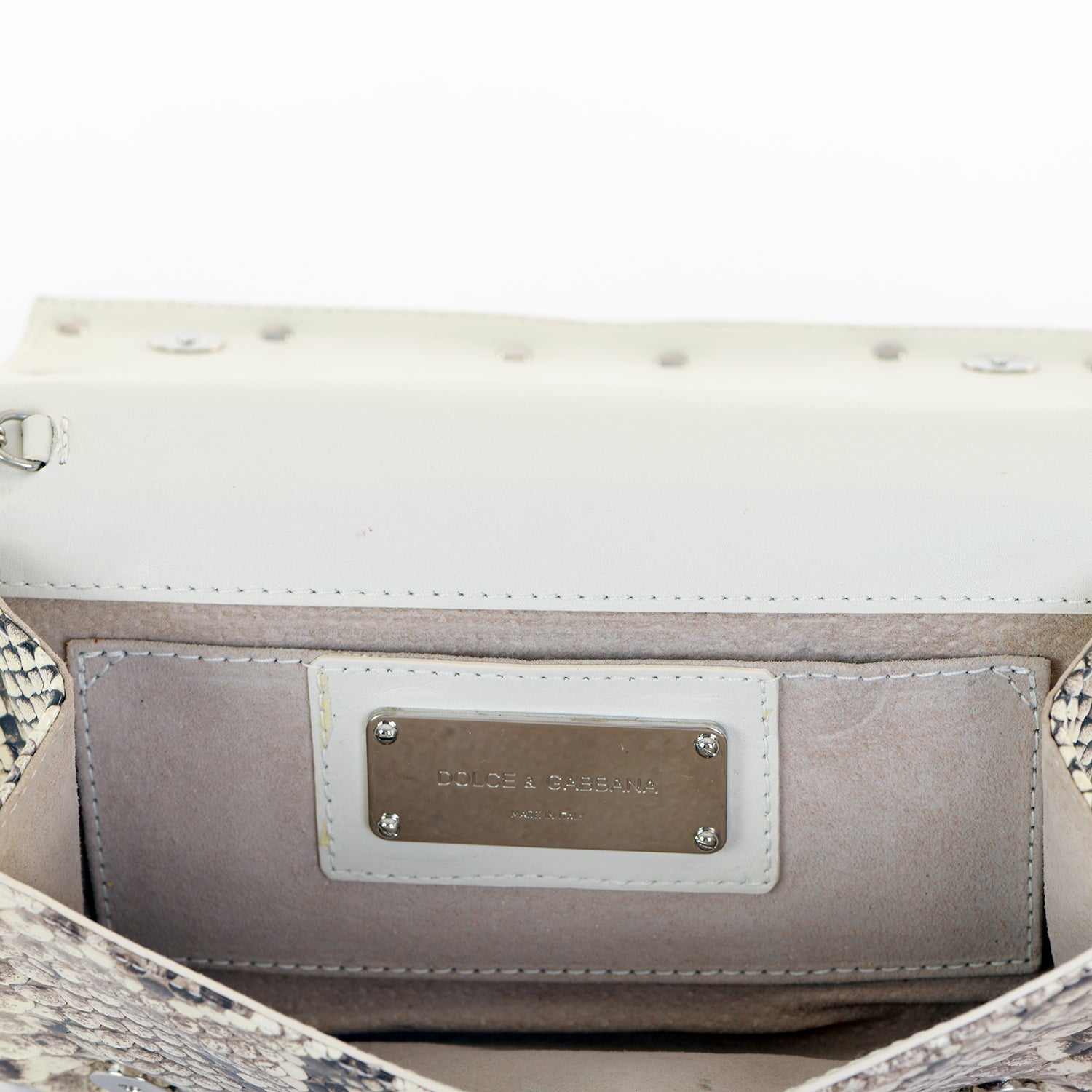 Small Snakeskin DG Logo Clutch
