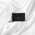 Chanel Black Quilted Caviar Wallet On Chain