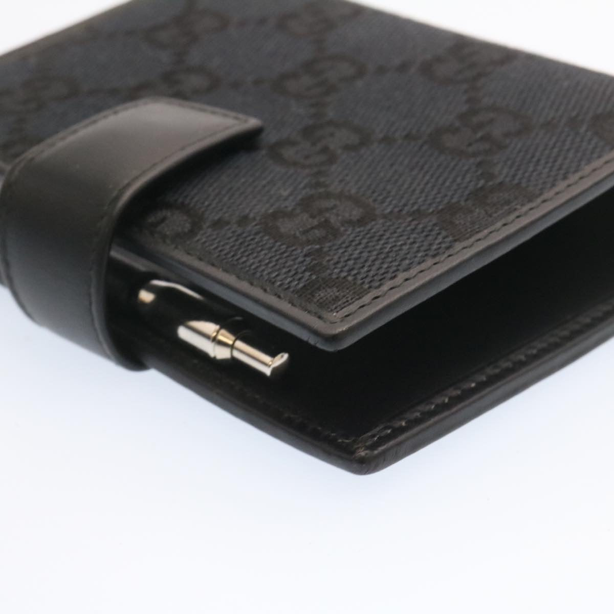 GUCCI GG Canvas Mini Notebook Cover Ballpoint Pen Black ds051