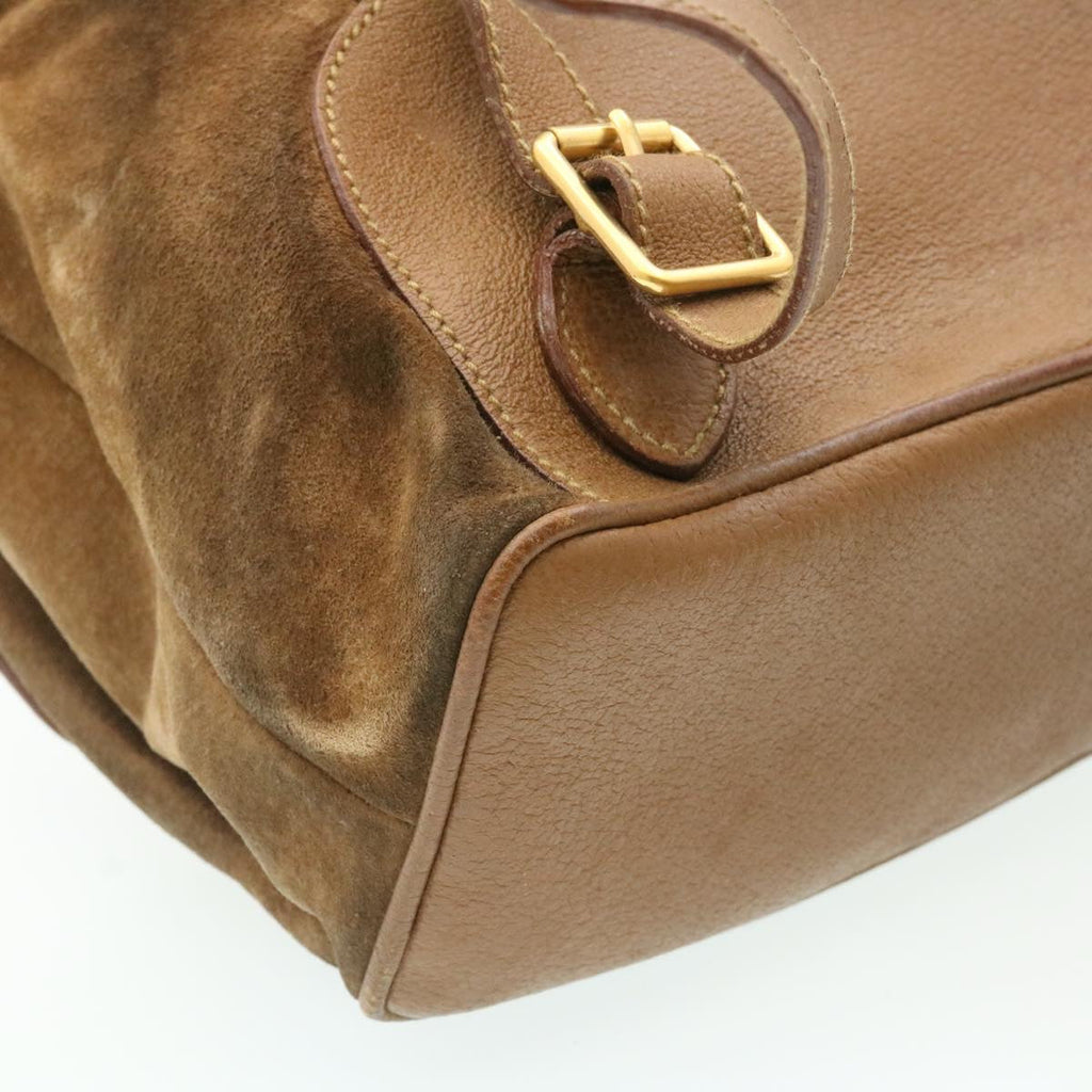 GUCCI Bamboo Backpack Suede Brown ds086