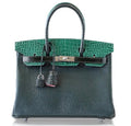HermÃƒÆ’Ã‚Â¨s Birkin 30 Patchwork Vert Crocodile Bag PHW - Limited Edition