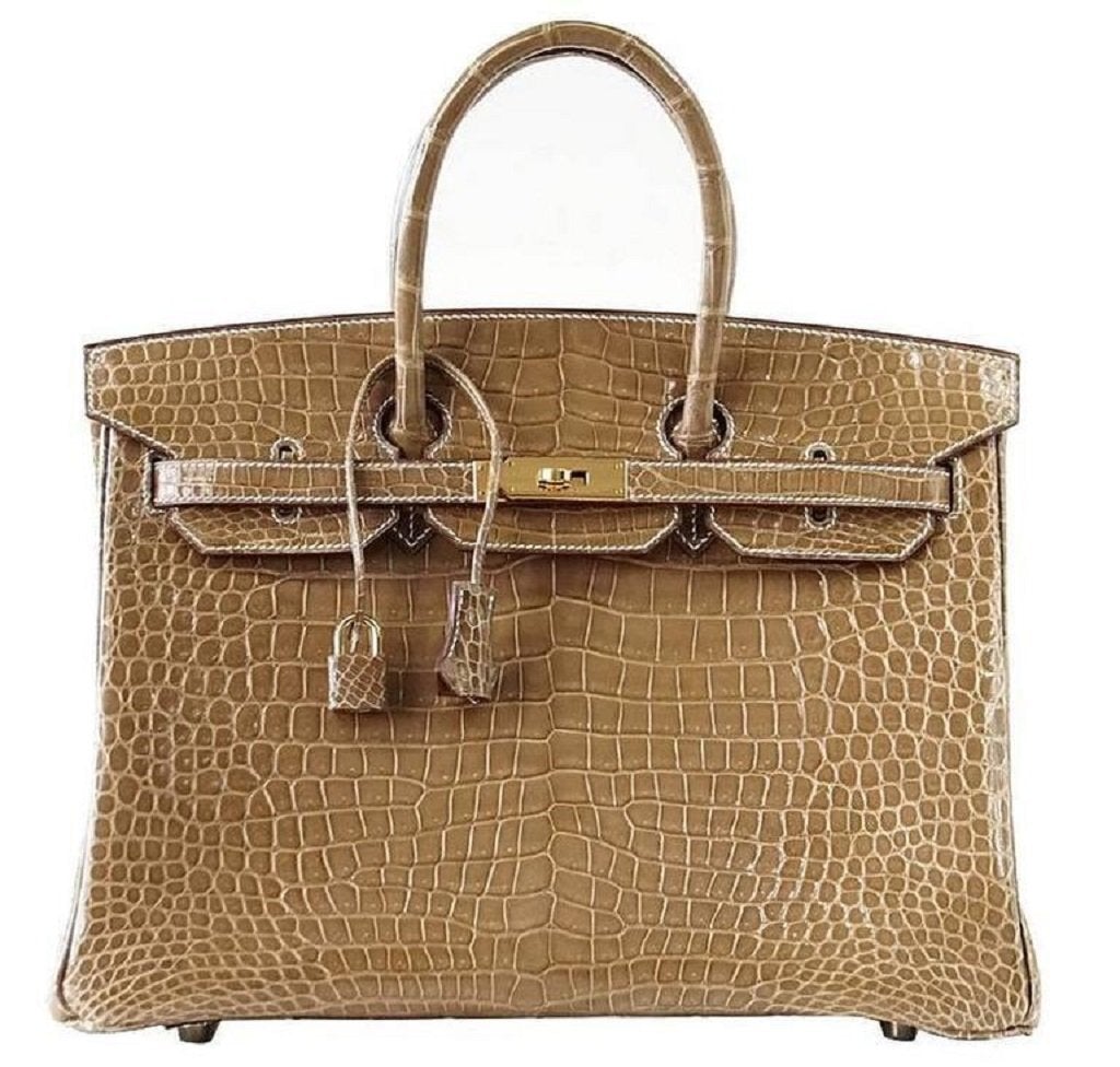 HermÃƒÆ’Ã‚Â¨s Birkin 35 Ficelle Porosus Crocodile Bag GHW