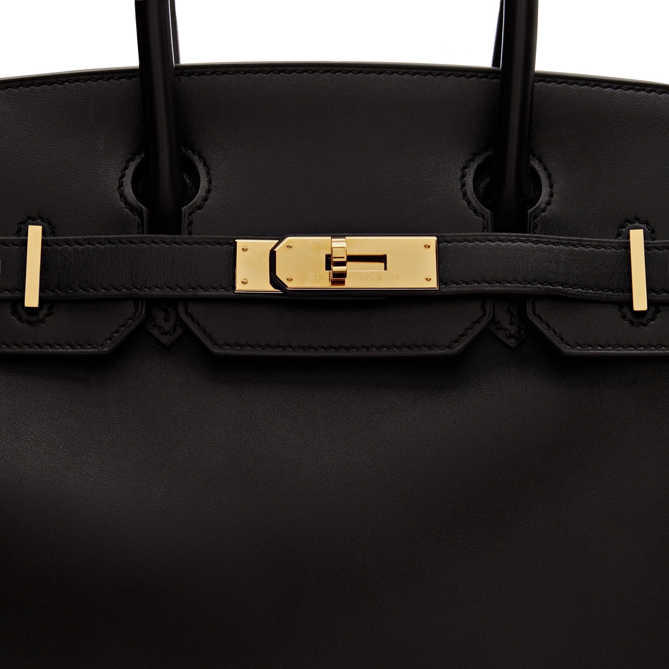Hermes Birkin 30 Black Box Leather Gold Hardware