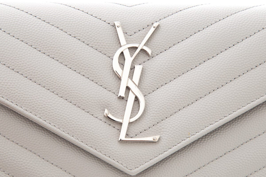 Saint Laurent Light Gray Grain De Poudre WOC