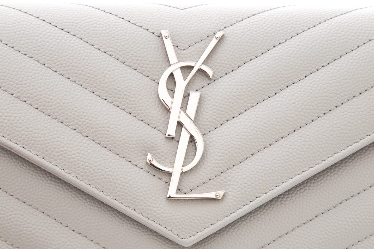 Saint Laurent Light Gray Grain De Poudre WOC