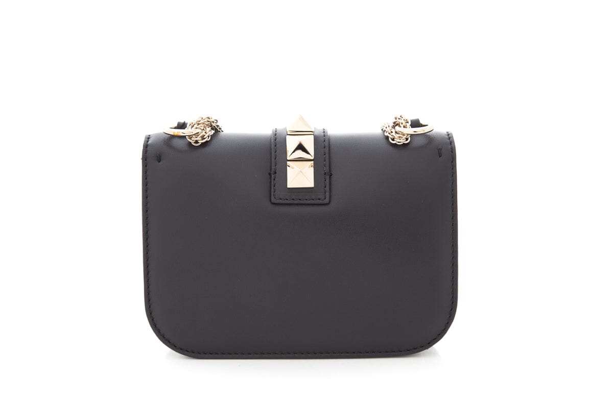 Valentino Black Glam Lock Rockstud Handbag