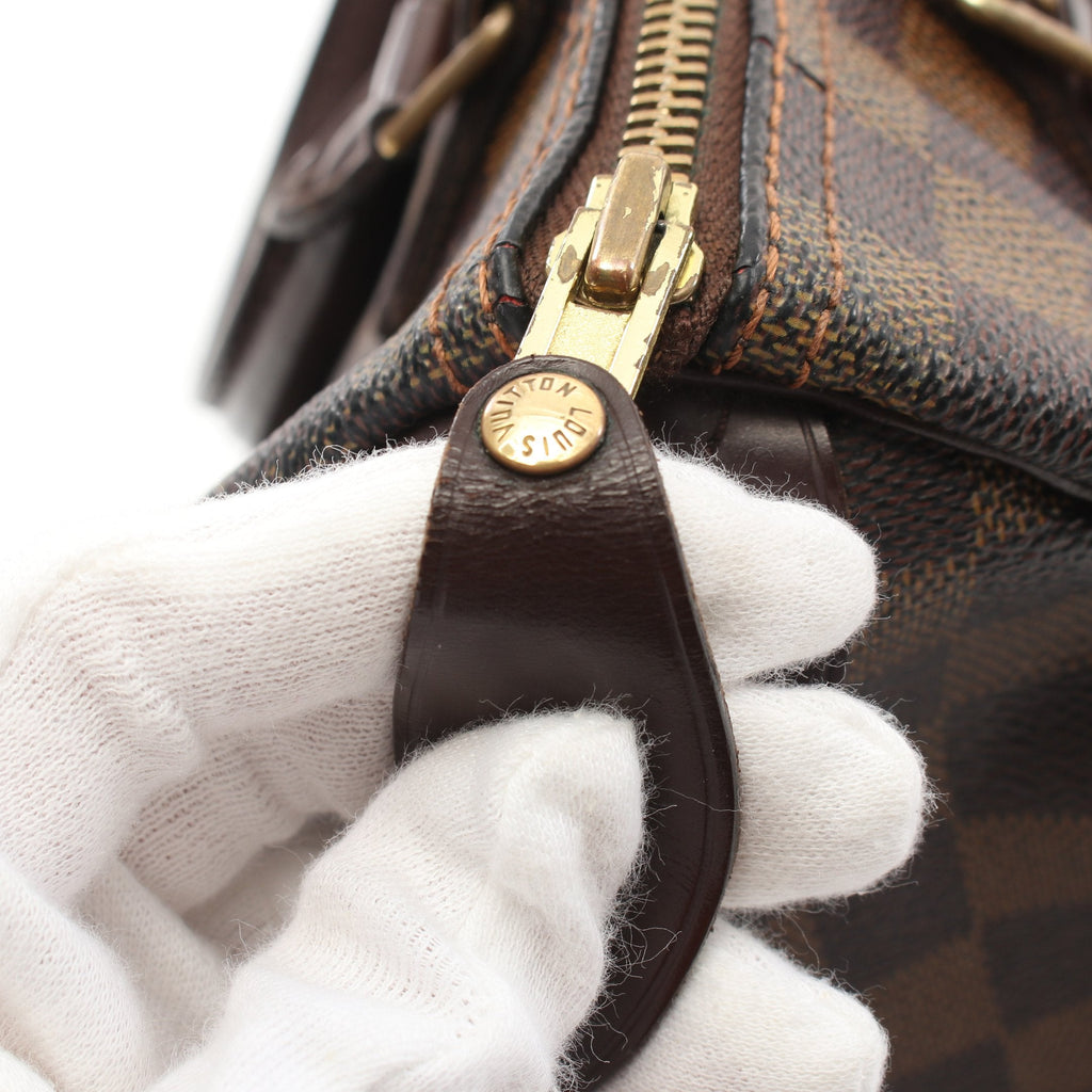 Speedy 25 Damier  Ebene Handbag PVC Leather Brown