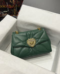 GLAMI Large Devotion Shoulder Bag In Quilted Nappa Green For Women 11.4in/29cm GLAMI