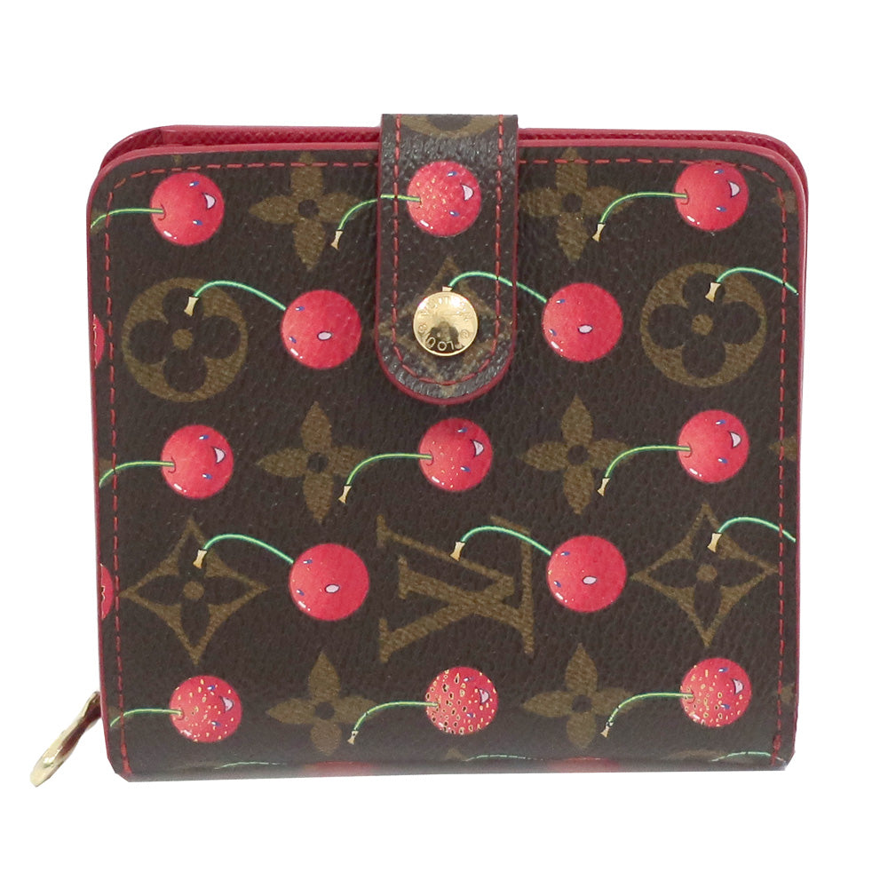 Louis Vuitton Double Fold Wallet Compact Zip M95005 Monogram Cherry GD  Vill Rong Collaboration Items Women  Dress Small  Bag