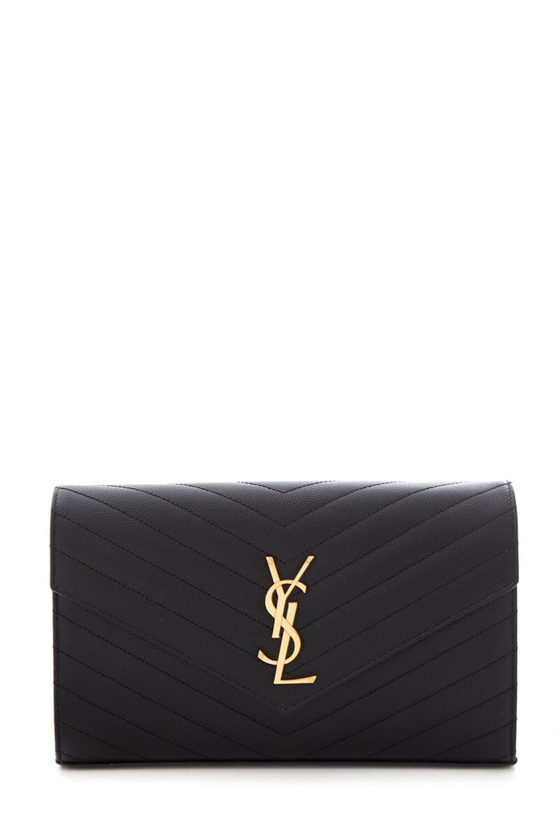 Saint Laurent Black Grain de Poudre Large WOC