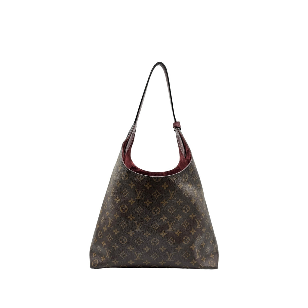 Louis Vuitton Monogram Canvas Flower Hobo Bordeaux Handbag
