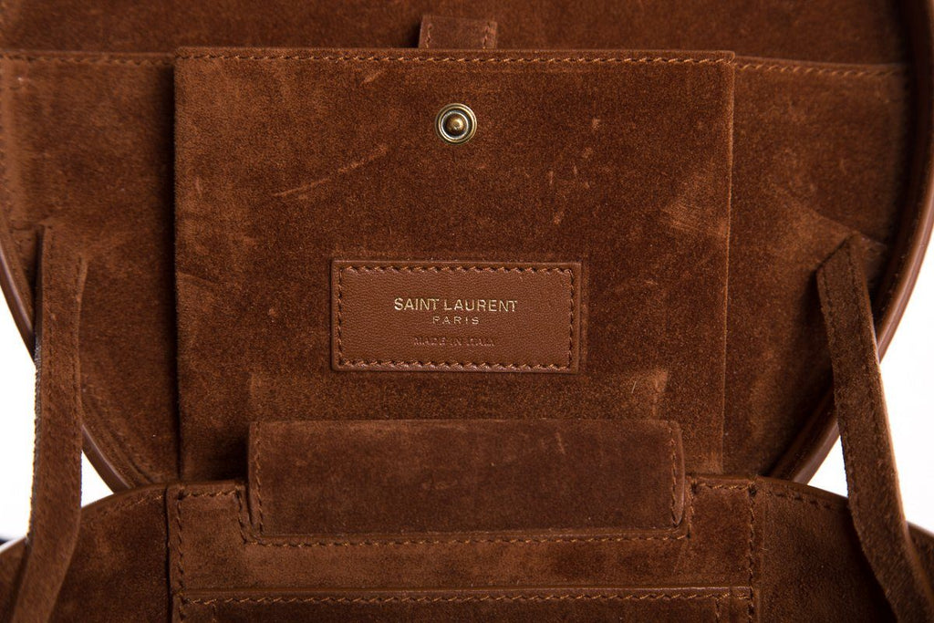 Yves Saint Laurent Brown Gazela Fur Small Hat Box Shoulder Bag