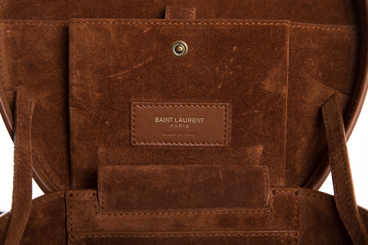 Yves Saint Laurent Brown Gazela Fur Small Hat Box Shoulder Bag
