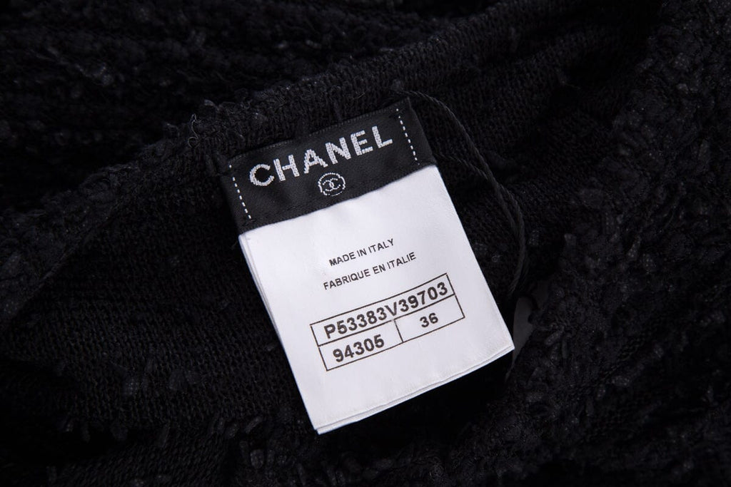 Chanel Black Tweed Sweater SZ 36