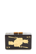 Urania Gazelli Gold & Black King Of Spades Clutch