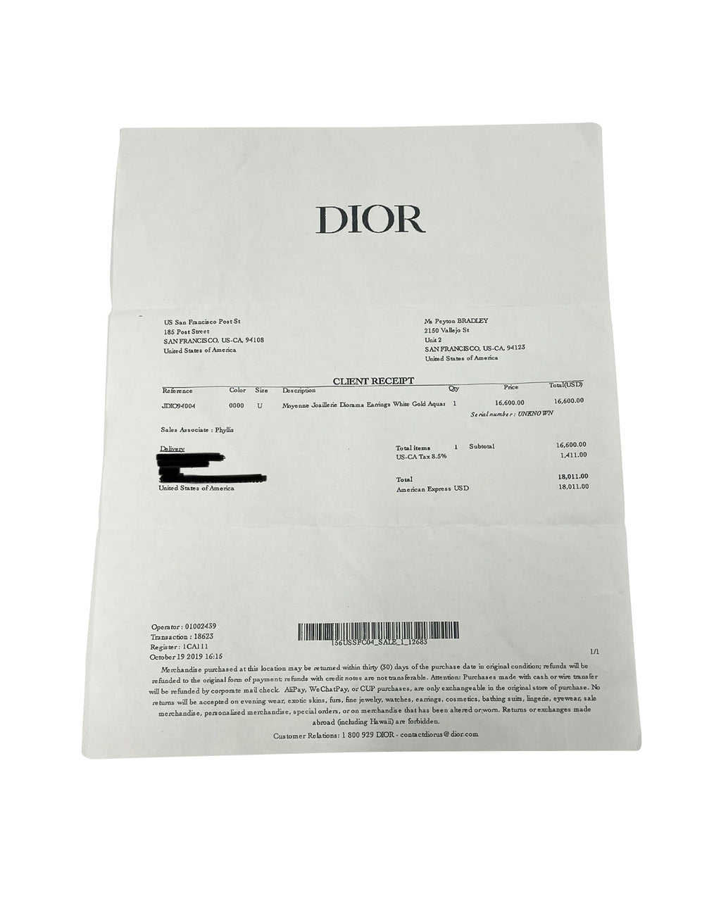 Dior Moyenne Joaillerie Diorama Diamond drop Earrings in 18k White Gold 0.8 CTW